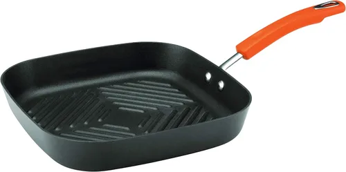 Vista 11 de Rachael Ray Brights - Sartén antiadherente anodizada dura, sartén anodizada dura, 8.5 pulgadas, gris con asas naranjas