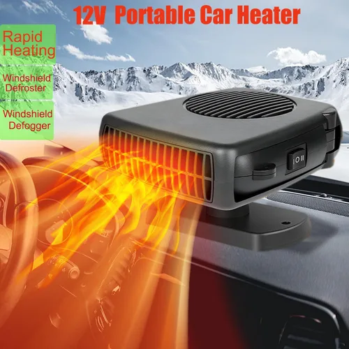 Vista 2 de Calentador de coche, calentador de coche portátil de 12 V 200 W que se conecta al encendedor de cigarrillos, descongelador para parabrisas