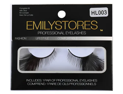 Vista 5 de EMILYSTORES - Pestañas para disfraz de plumas sintéticas de ala negra para cosplay de cisne negro, pestañas dramáticas de Halloween, aspecto