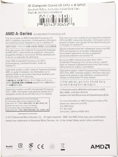 Vista 3 de AMD AMD A10 7800 FM2+ Box R7 Series Graphics 3.9 4 Socket FM2+ AD7800YBJABOX