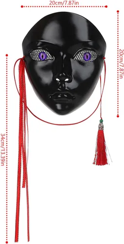 Vista 4 de Misteriosa máscara facial completa de color dorado y negro con ojos