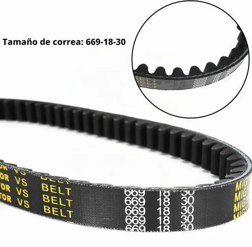 Vista 3 de Correa en V, Correa de Transmisión CVT 669 18 30 Reemplazo para GY6 50cc Scooter Ciclomotor ATV
