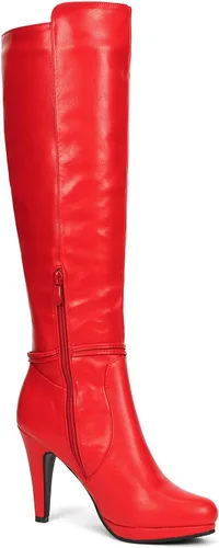 Vista 4 de DREAM PAIRS Botas de tacón alto hasta la rodilla para mujer
