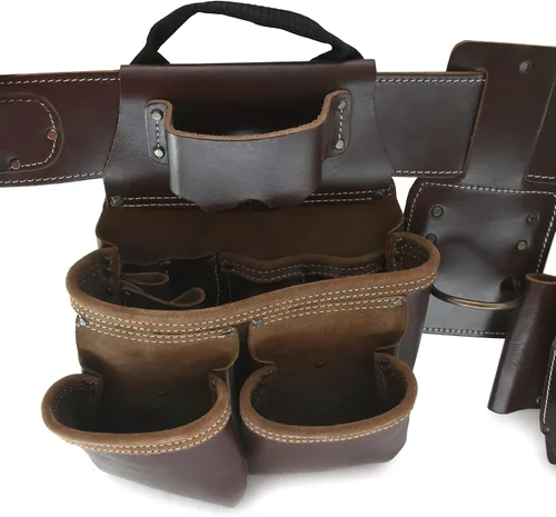 Vista 2 de Style n Craft Combo Pro Framer de 4 piezas y 17 bolsillos, cinturón de herramientas con 2 bolsas de herramientas y 1 soporte de martillo de metal