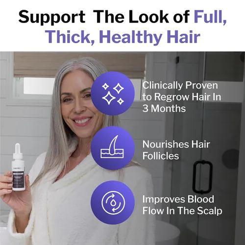 Vista 5 de Shapiro MD Hair Growth Experts Minoxidil Solución tópica al 2% para mujeres, el suero promueve el recrecimiento del cabello al reactivar