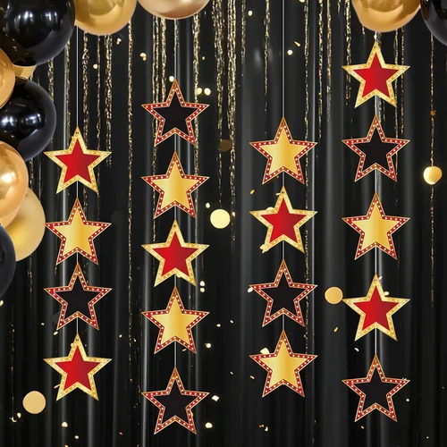 Vista 4 de Starboling 90 piezas de cartón de estrella de cine, 3 estilos de alfombra roja, recortes nocturnos para tablón de anuncios, decoración de fiesta