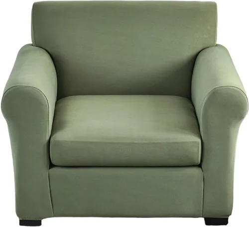 Vista 14 de Eco-Ancheng Fundas para silla, funda de sofá con funda de cojín de asiento separada con parte inferior elástica, 1 funda de asiento con brazos