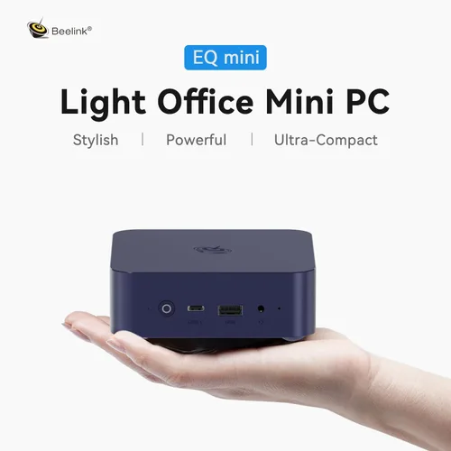 Vista 10 de Mini PC Beelink EQ mini con procesador N150, 12 GB de LPDDR5 y SSD de 500