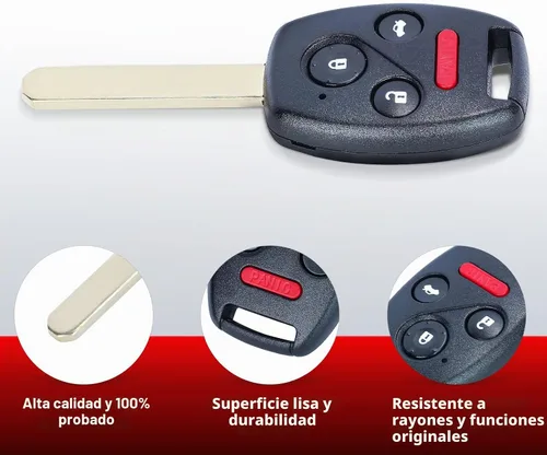 Vista 4 de Llavero de repuesto para Honda Civic 2006 2007 2008 2009 2010 2011 2012 2013 N5F-S0084A entrada sin llave Control remoto llave de coche 4 botones