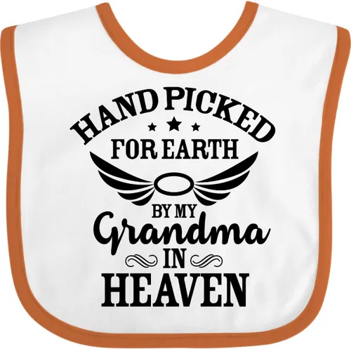 Vista 20 de inktastic Handpicked for Earth By My Grandma in Heaven Angel Wings Baby Bib