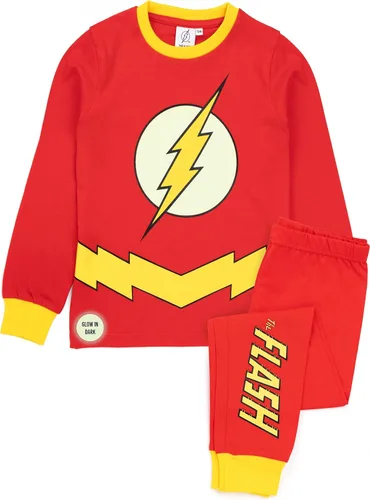 Vista 6 de DC Comics The Flash Pyjamas Boys Kids Glow In The Dark Costume Pjs