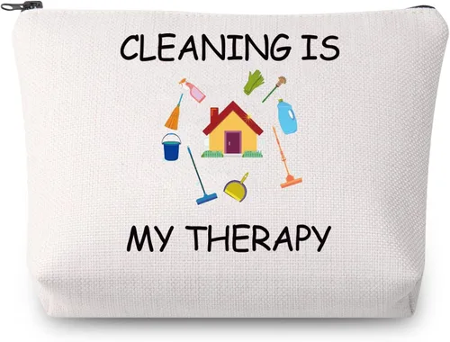 Vista 7 de JYTAPP Neat Freak Funny Housekeeping - Bolsa de maquillaje para limpieza - Regalo para dama de limpieza - Susurrador de polvo y escuadrón
