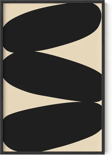 Vista 31 de HAUS AND HUES Impresiones artísticas abstractas en blanco y negro para decoración de pared moderna de mediados de siglo, arte abstracto en blanco
