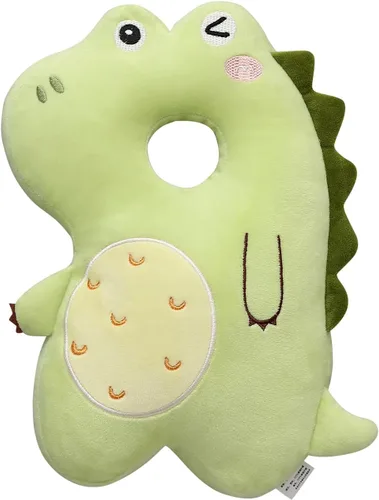 Vista 2 de Protector de Cabeza de Bebé Mochila con Almohada, Casco de Bebé para Gatear, Caminar y Juguetes para Dentición de Bebé Juego de 3 Piezas verde