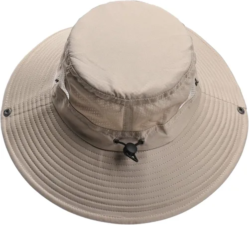 Vista 4 de Wide Sun Hat with UPF 50+ Breathable Protection for Beach Gardening Travel Women Men Beige