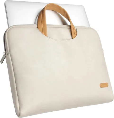 Vista 6 de ARVOK 15 15.6 16 pulgadas resistente al agua premium cuero portátil manga con asa y bolsillo con cremallera/ordenador portátil/Ultrabook Tablet