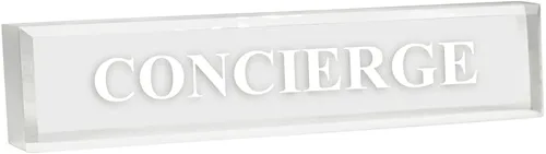 Vista 10 de Concierge 2 x 8 pulgadas acrílico negro - Accesorios de escritorio de oficina Decoración