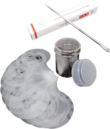 Vista 5 de Coffee Art Tool Kit de herramientas de 12 onzas (11.8 fl oz) de acero inoxidable para café expreso, jarra de espuma de leche con marcas de medición
