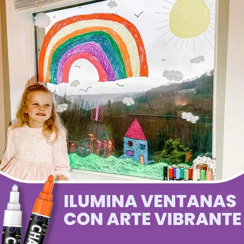 Vista 4 de Chalkola 20 marcadores de tiza líquida para pizarra, pizarra, ventana 20 colores 0.236 in