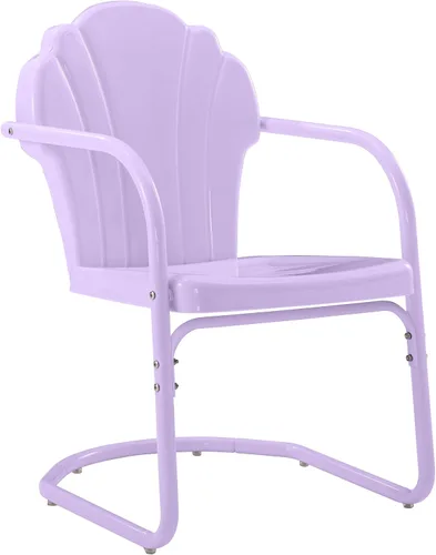 Vista 13 de Crosley Furniture Tulip - Juego de 2 sillas para exteriores, sillas de patio de metal retro para comedor, porche, terraza, balcón, satén rojo oscuro