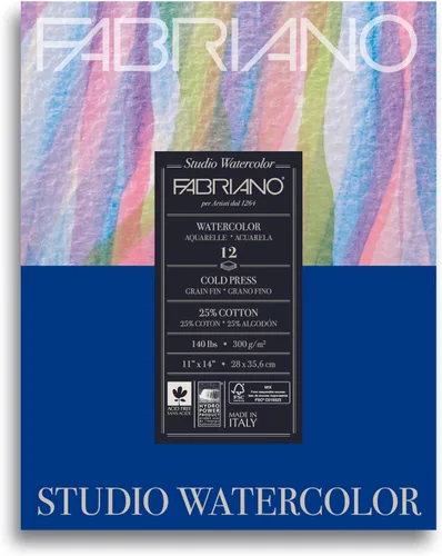 Vista 13 de Fabriano Studio Papel de acuarela, prensa caliente, 8 x 10 pulgadas, 40 kg, 20 hojas Blanco - 20 hojas