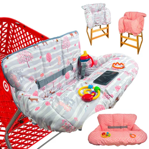 Vista 9 de Funda para carrito de compras para bebés y niños pequeños, funda impermeable para carrito de comestibles y silla alta, funda acolchada suave