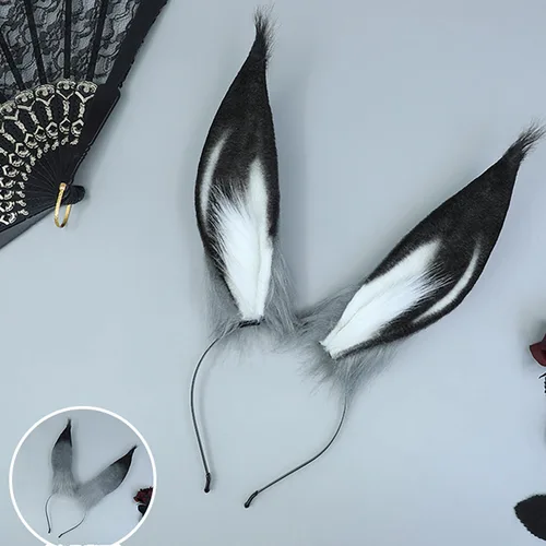 Vista 2 de Faylay Diadema peluda con orejas de conejo para mujer, accesorios de fiesta (FZGYBX)