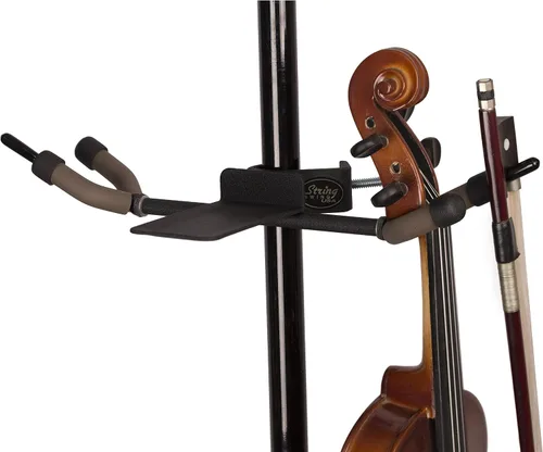 Vista 3 de String Swing Colgador de violín para soporte de micrófono con soporte de arco para dos violines o violas BCC04TWN-V