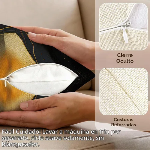 Vista 9 de OBSEDE - Fundas para cojín de mármol negro y dorado abstracto, 18 × 18 pulgadas, juego de 4, fundas para cojines de sofá, cama, salón, decoración