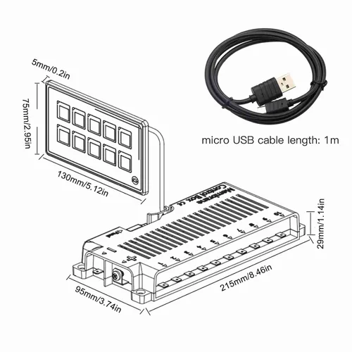 Vista 8 de para aplicación de 10p Control Yctze 10P Panel de control de membrana Bluetooth APP Control con módulo de retroiluminación LED táctil PPTC integrado