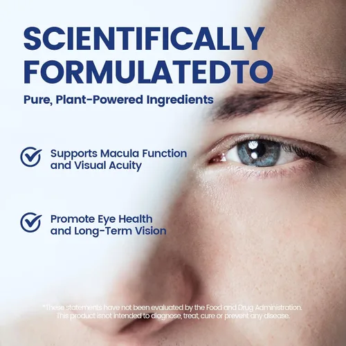 Vista 4 de VivoNu Suplemento de vitaminas oculares de luteína para la salud macular y ojo seco, contiene luteína, zinc, vitaminas C/E y zeaxantina para apoyar