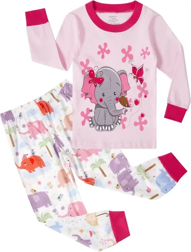 Vista 15 de Popshion Pijamas de sirena para niñas pequeñas, juego de 2 piezas, ropa de dormir 100% algodón, ropa para niños, pijamas estilo mariquita