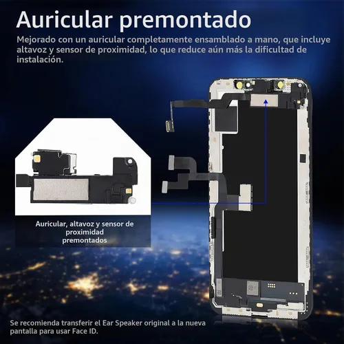 Vista 3 de [OLED] para iPhone Xs Reemplazo de pantalla de 5.8 pulgadas con altavoz de oído Sensor de proximidad OLED 3D Pantalla táctil digitalizador Montaje