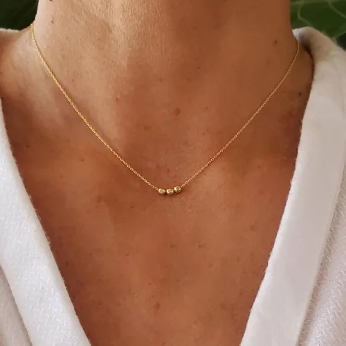 Vista 5 de VRIUA Gold Necklace for Women, Dainty Star of David Necklace 14K Gold Plated Butterfly Necklace Sun Lotus Flower Necklace Simple Bead Necklace