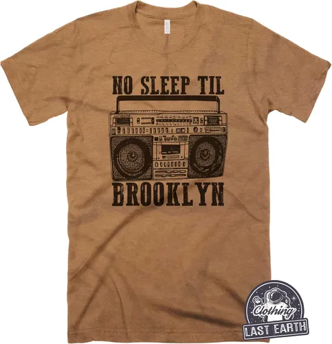 Vista 3 de Oldschool Boombox Tshirt No Sleep Til Brooklyn Shirt Vintage Graphic Tees Music Shirts Hip Hop Shirt Retro Radio Shirt