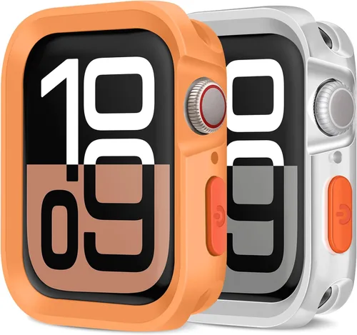 Vista 19 de Amizee 2 Pack Estuche Resistente Compatible con Apple Watch Serie 9/8/7 41mm SE 3/2/1 Serie 6/5/4 40mm, Funda Protectora Amortiguadora de TPU Blanda