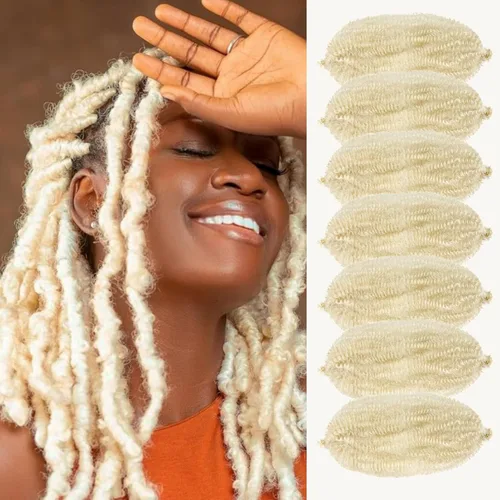 Vista 28 de Cabello para Trenzas Marley Twist de 10 pulgadas Negro 3 Paquetes Cabello Afro Twist Elástico Preseparado para Locs Suaves Cabello Spring Twist