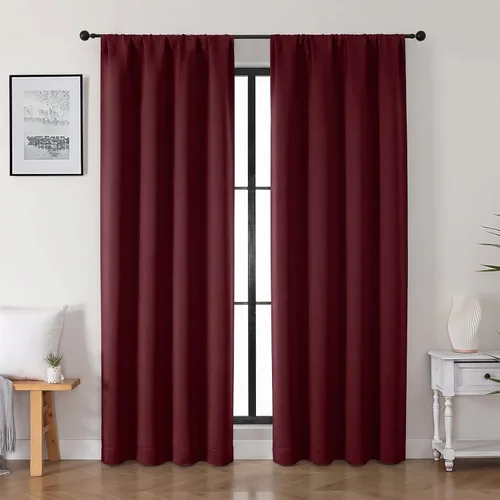 Vista 80 de Gwine Aqua Short Curtains 36 Inches Long - Small Half Window Kitchen Curtains Over Sink, Solid Blackout Curtain for Bathroom Basement Cabinet RV, 2