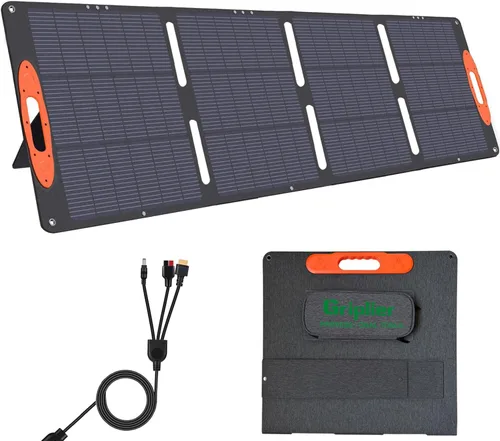 Vista 9 de Paneles solares portátiles de 60 W, panel solar plegable ETFE con puertos USB-C/USB-A/CC para senderismo, camping, mochileros, cargador solar