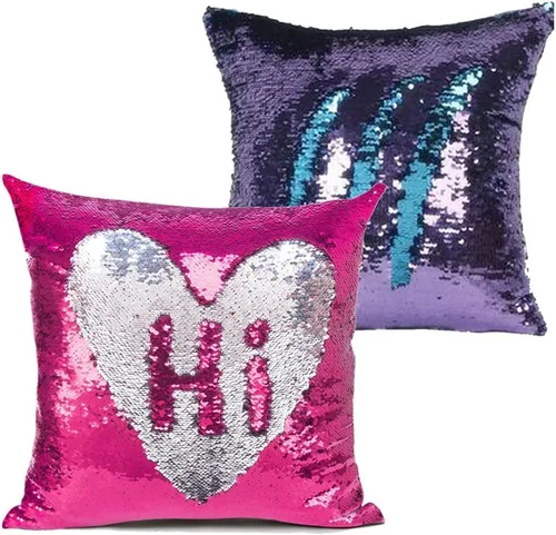 Vista 15 de MOCOFO Fundas de almohada decorativas de lentejuelas mágicas reversibles 16x16-2 de plata a oro + 2 de oro a negro de ante premium para habitación 4