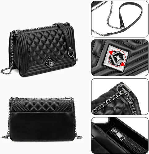 Vista 2 de HINFKA Bolso cruzado pequeño para mujer, bolso de hombro de piel sintética, bolso pequeño de embrague, bolso de noche versátil de moda