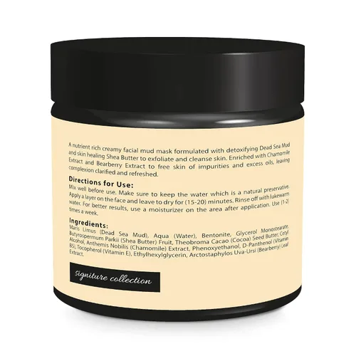 Vista 2 de Mascarilla facial hidratante de manteca de karité de cacao natural y auténtica con minerales de sal del mar muerto, para tonos de piel desiguales