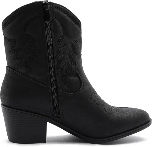 Vista 3 de GLOBALWIN Botas vaqueras marrones para mujer 22yy10 negro2