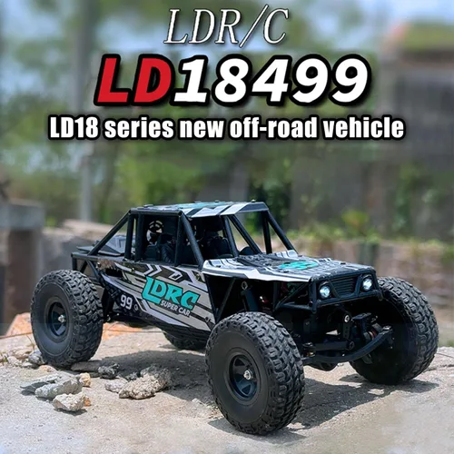 Vista 2 de LDRC 18499 RC Escalada Coche 1/18 Proporción completa Rc Offroad 4x4 Crawler Pipe Rack Vehículo Coches Modelo RTR (azul)