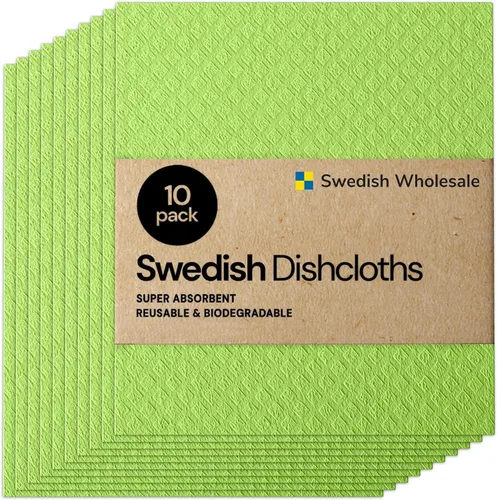 Vista 14 de Paños de esponja de celulosa sueca para platos, paquete de 10 paños de limpieza ecológicos, sin olor, reutilizables, para cocina, absorbente