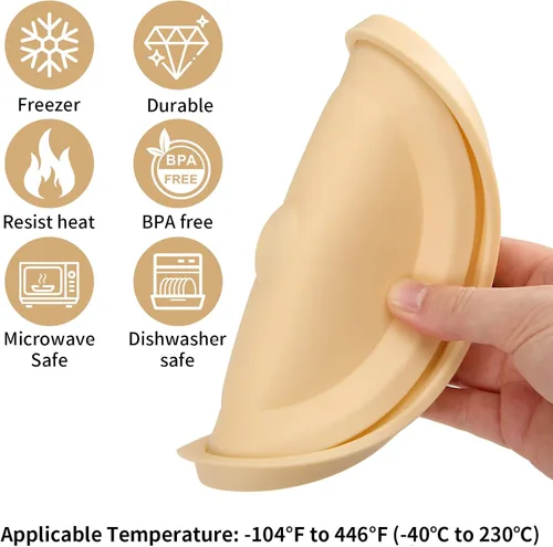 Vista 3 de Tapas de repuesto para Pyrex 7200-PC de 2 tazas, tapa de cobertura de almacenamiento redonda de silicona para tazón de vidrio Anchor Hocking Beige 4