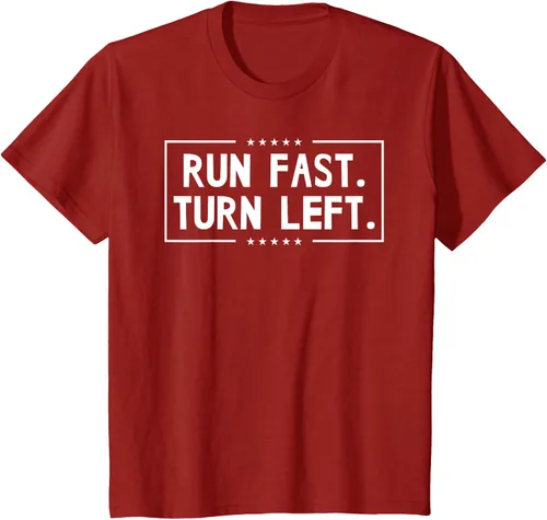Vista 46 de Run Fast Turn Left - Camiseta para correr de pista y campo