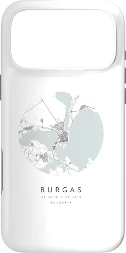 Vista 22 de Burgas Bulgaria Coordinates map - Carcasa para iPhone 16