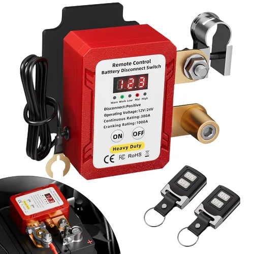 Vista 9 de RVBOATPAT Interruptor de apagado 12V 240A Interruptor de desconexión de batería remota Interruptor automático de apagado de energía Interruptores