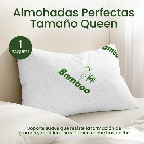 Vista 9 de Almohada de espuma viscoelástica triturada tamaño Queen – Almohada de cama refrescante para dormir para el estómago, la espalda y el cuerpo – 1